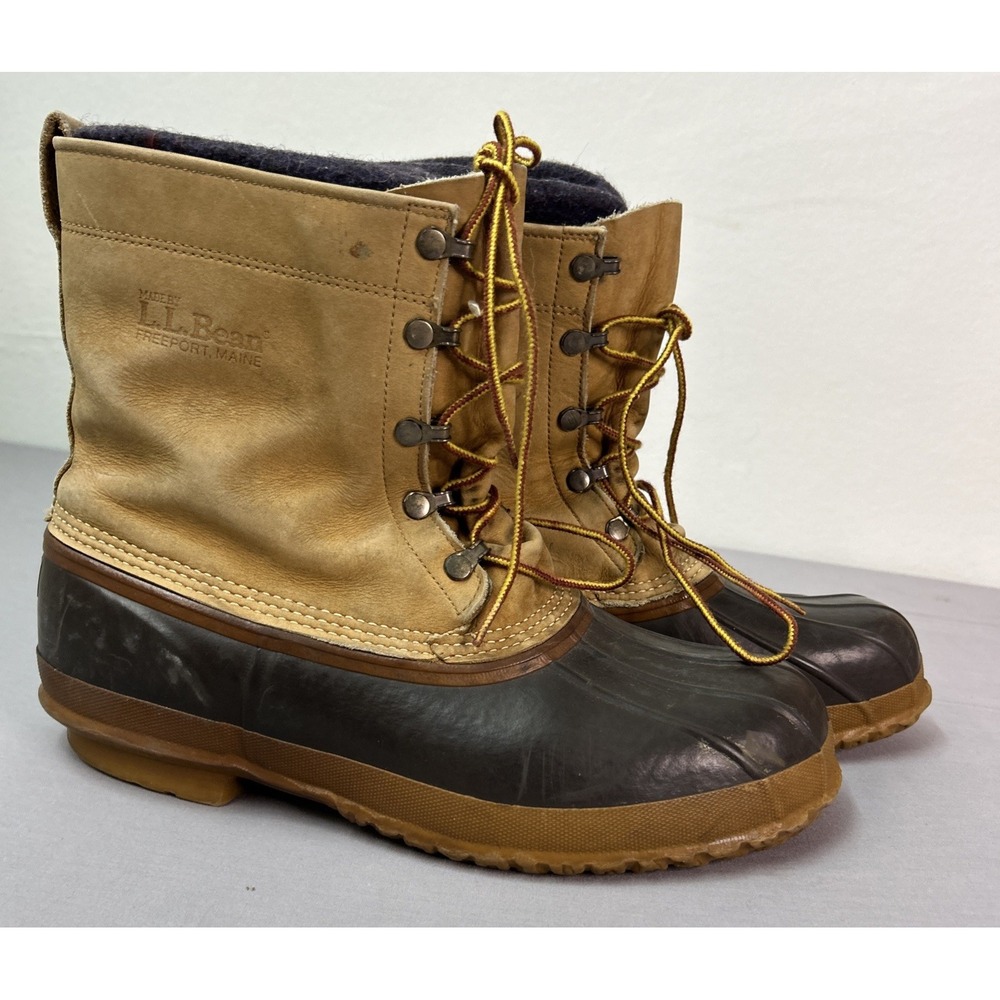 Vintage LL Bean Maine Hunting Boots Duck Made USA Mens 12‎ With Liner Insulated
